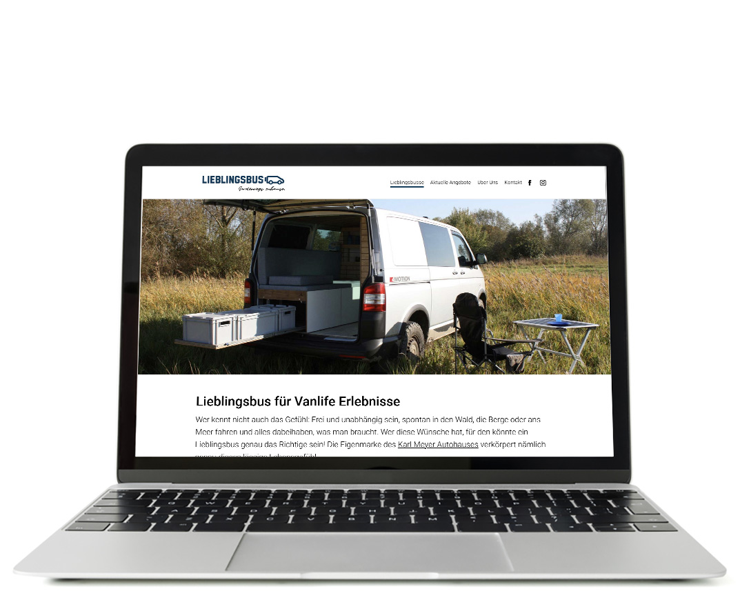 Karl Meyer: Corporate Design Entwicklung – Website Lieblingsbus
